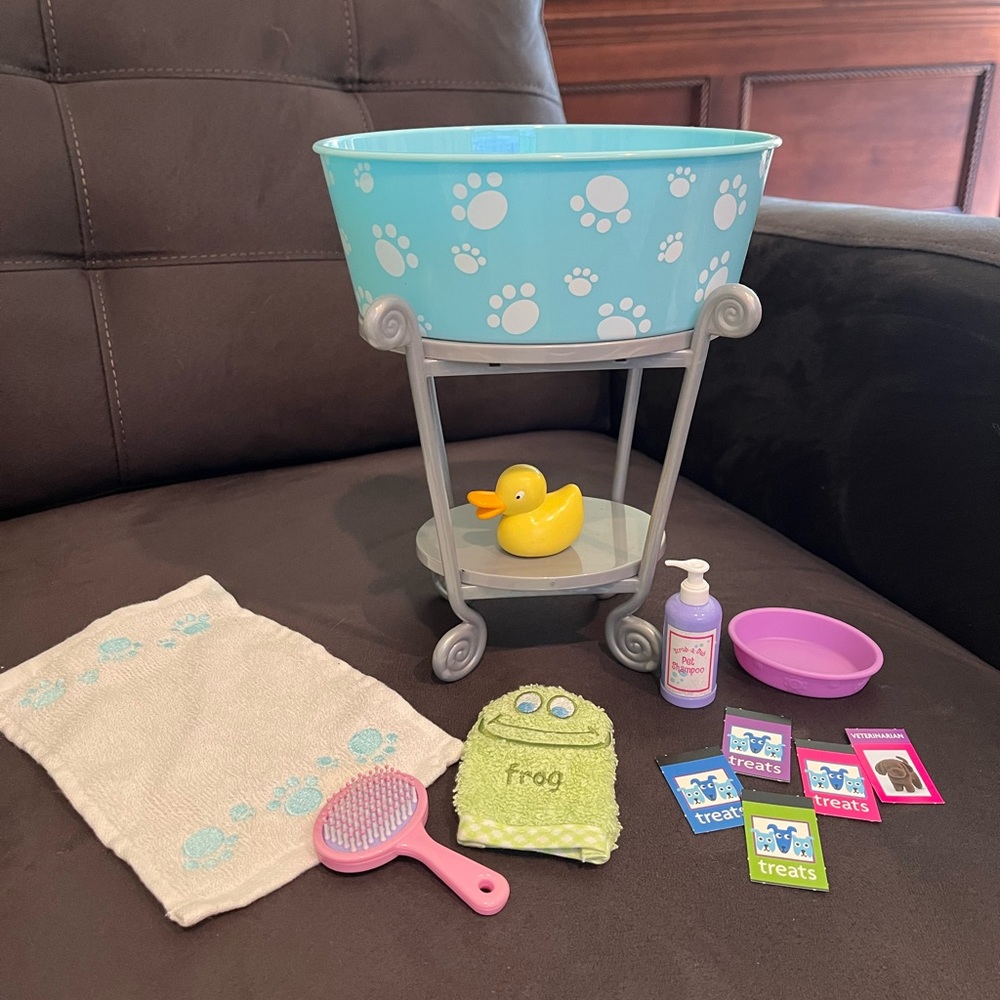 American Girl pet bath set retired in 2014
